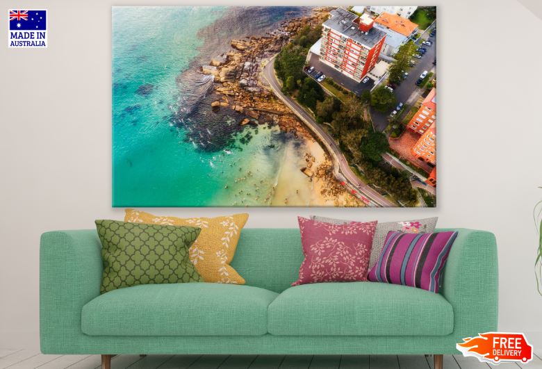 Manly beach in Sydney & City Houses Photograph Print 100% Australian Made