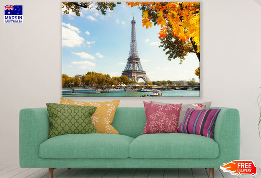 Eiffel Tower & River Scenic View Print 100% Australian Made