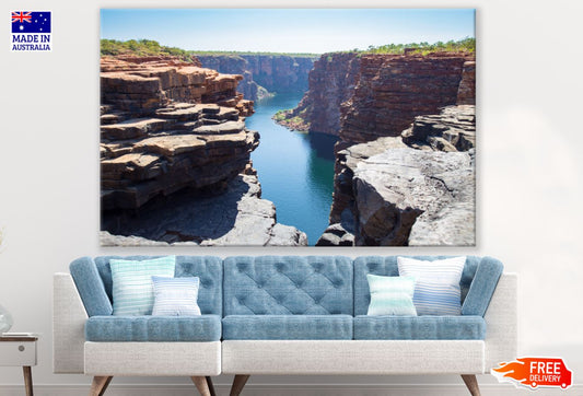 River in Mountains Scenery View Print 100% Australian Made
