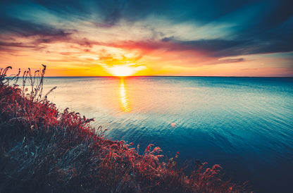 Sea Sunset Scenery Photograph Home Decor Premium Quality Poster Print Choose Your Sizes
