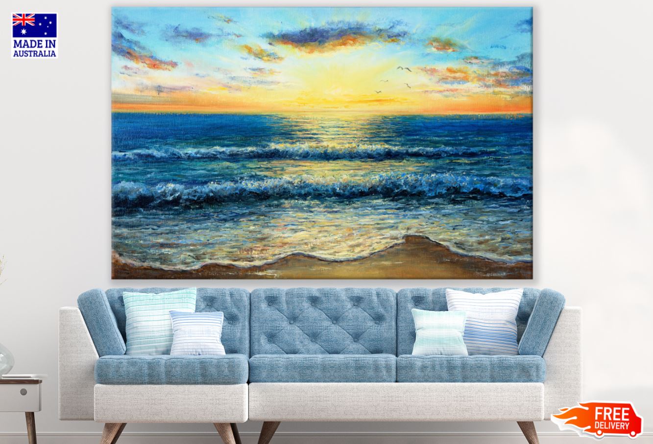 Sea Scenery Oil Painting Print 100% Australian Made