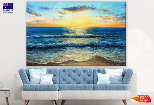 Sea Scenery Oil Painting Print 100% Australian Made