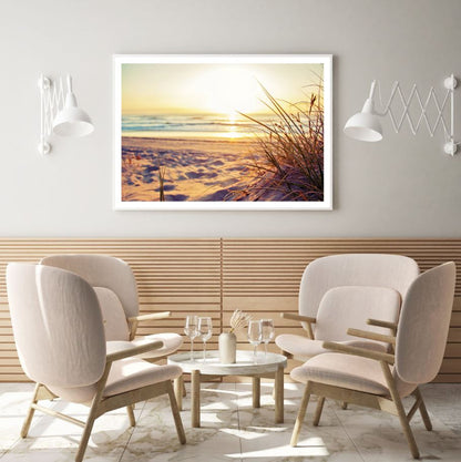 Sea Shore Sunset Scenery Photograph Home Decor Premium Quality Poster Print Choose Your Sizes