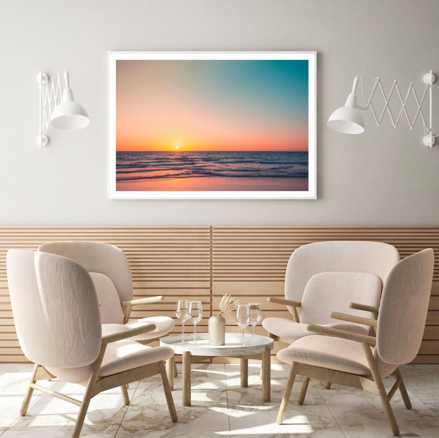 Sea Sunset Scenery Photograph Home Decor Premium Quality Poster Print Choose Your Sizes