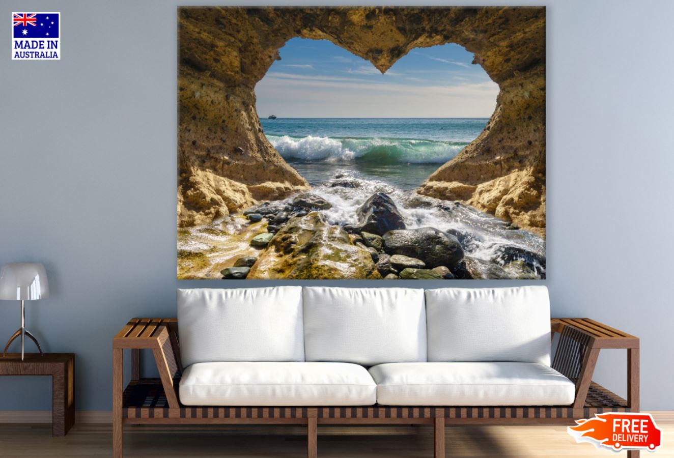 Heart Shaped Cave Scenery Photograph Print 100% Australian Made
