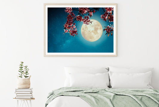 Moon & Flower Tree Branches View Home Decor Premium Quality Poster Print Choose Your Sizes