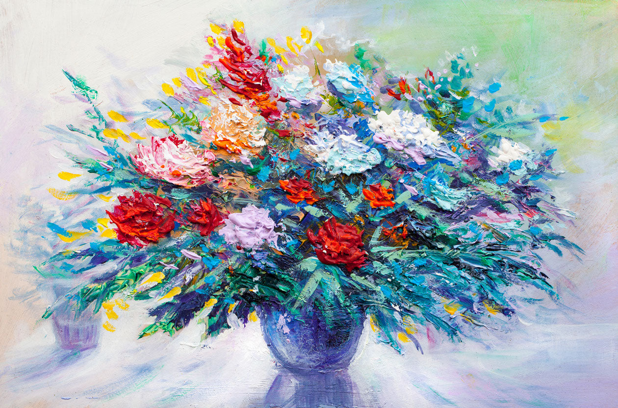 Flowers Vase Oil Painting Print 100% Australian Made