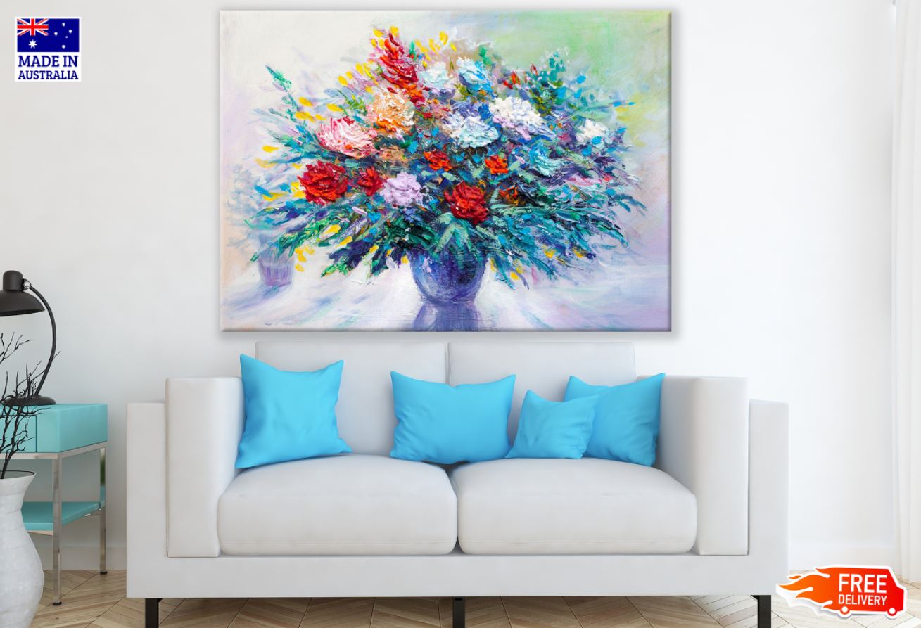 Flowers Vase Oil Painting Print 100% Australian Made