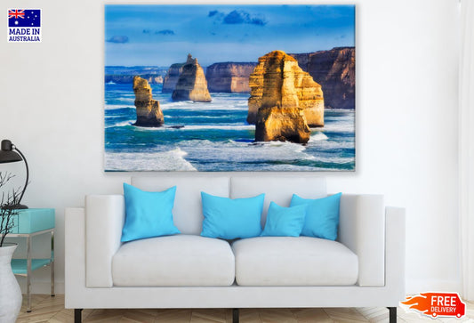 Rocks in Sea & Cliff Photograph Print 100% Australian Made