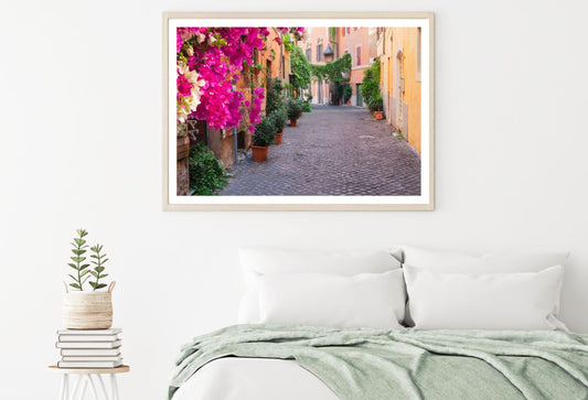 Road with Flower Plants View Home Decor Premium Quality Poster Print Choose Your Sizes