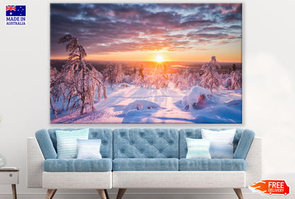 Forest Covered with Snow Scenery Print 100% Australian Made