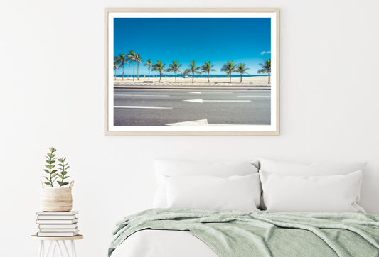 Palm Tree Row Near Sea Photograph Home Decor Premium Quality Poster Print Choose Your Sizes
