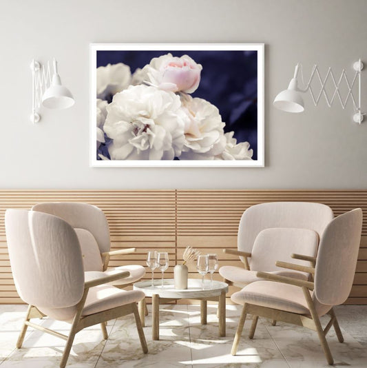 White Flowers Closeup Photograph Home Decor Premium Quality Poster Print Choose Your Sizes