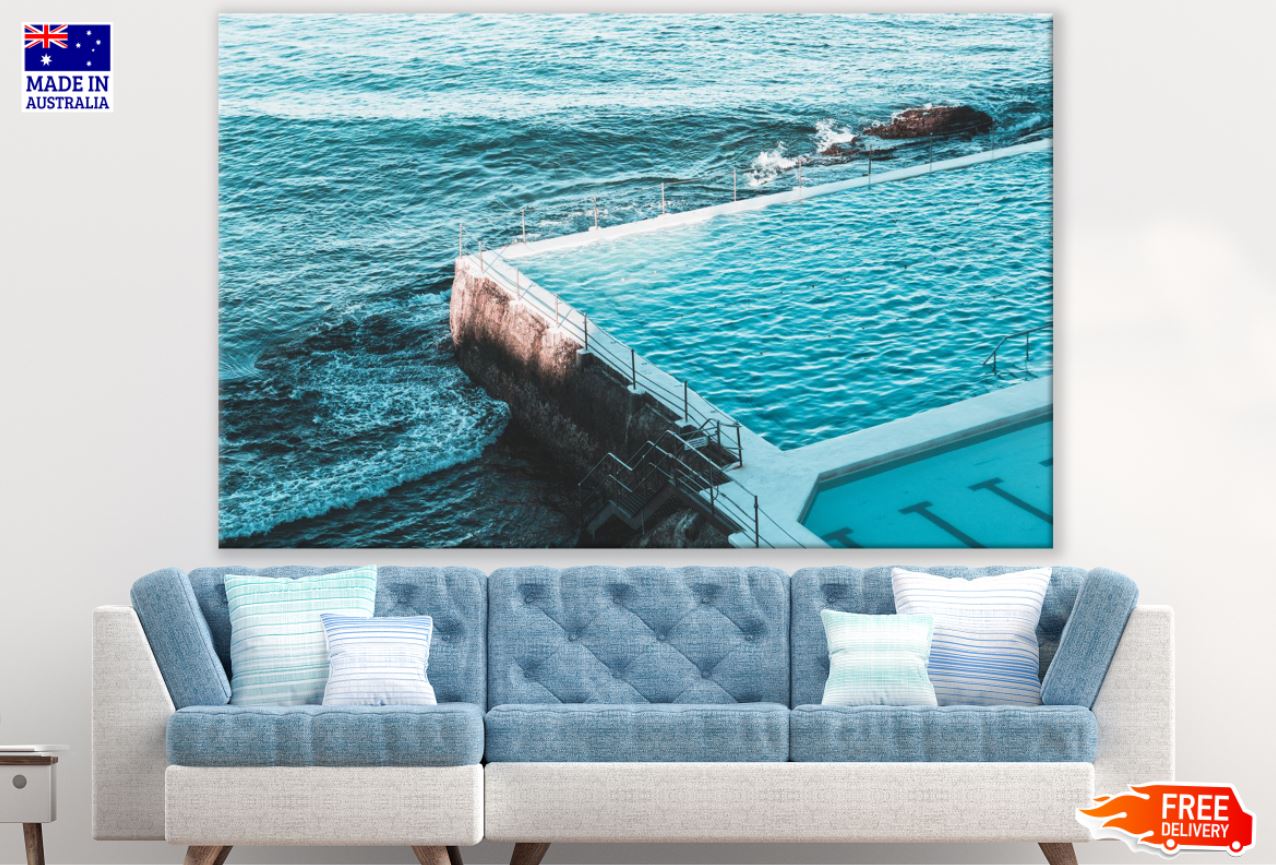 Infinity Pool Near Sea Photograph Print 100% Australian Made