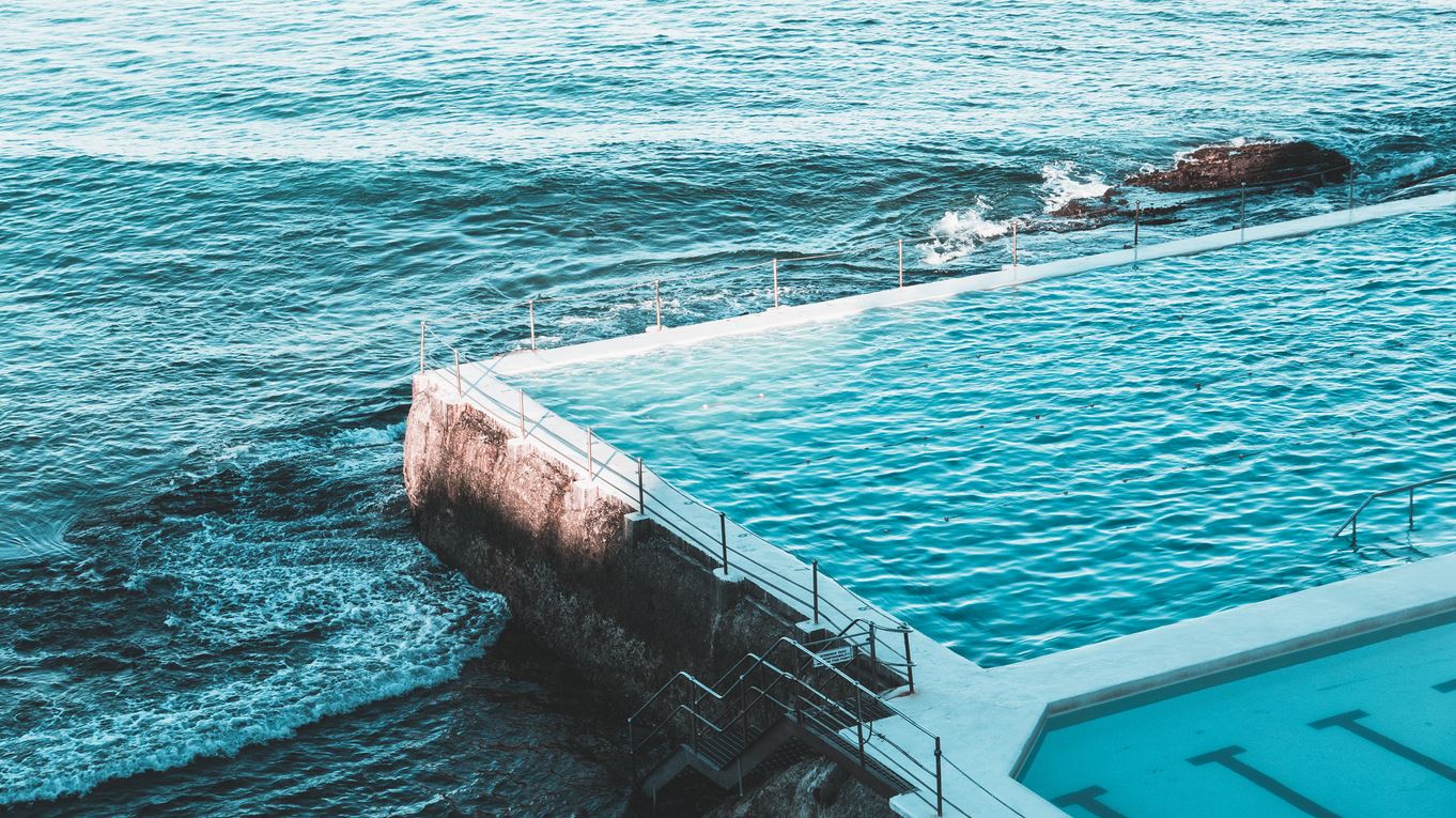 Infinity Pool Near Sea Photograph Print 100% Australian Made