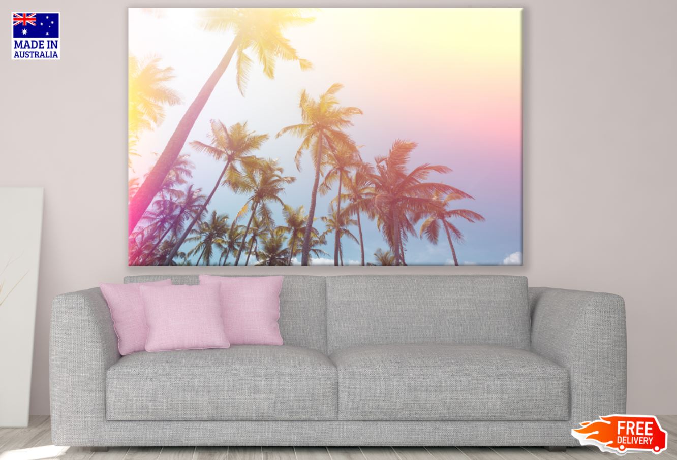 Palm Trees Sunset Scenery View Print 100% Australian Made