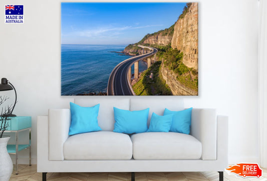 Road Over Sea Scenery Photograph Print 100% Australian Made