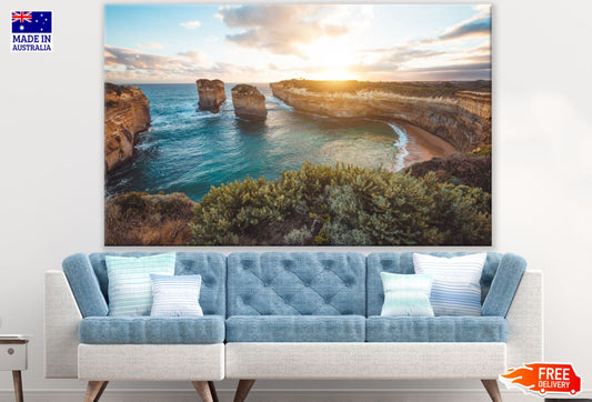 Sea with Cliffs Scenery Photograph Print 100% Australian Made