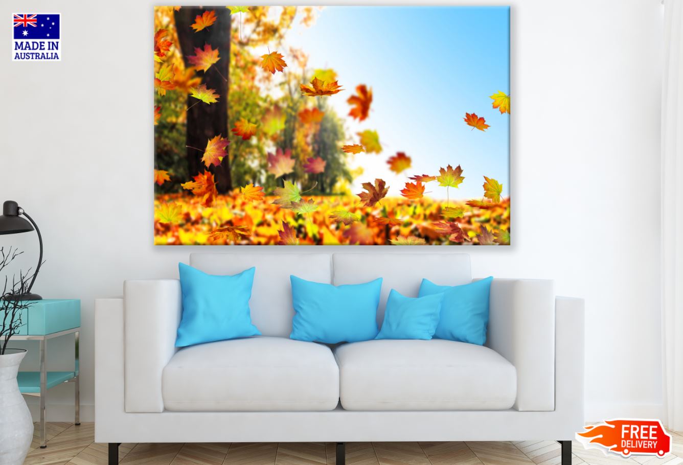 Autumn Leaves Falling Photograph Print 100% Australian Made
