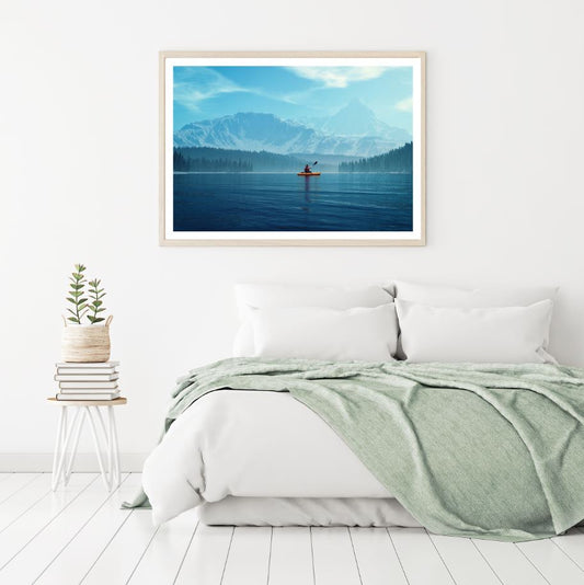 Canoe on Lake Scenery Photograph Home Decor Premium Quality Poster Print Choose Your Sizes