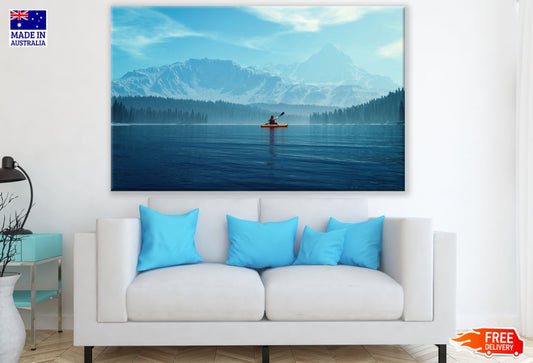 Canoe on Lake Scenery Photograph Print 100% Australian Made