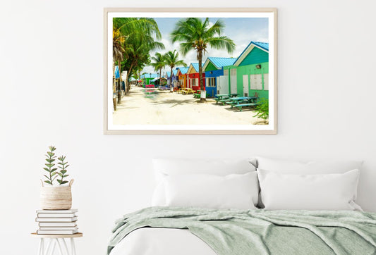 Colorful Beach Houses Photograph Home Decor Premium Quality Poster Print Choose Your Sizes