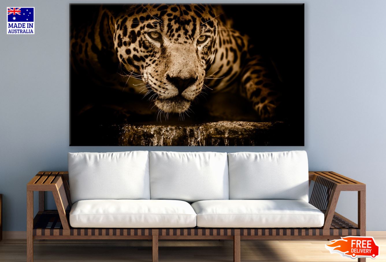 Leopard Portrait Closeup View Print 100% Australian Made