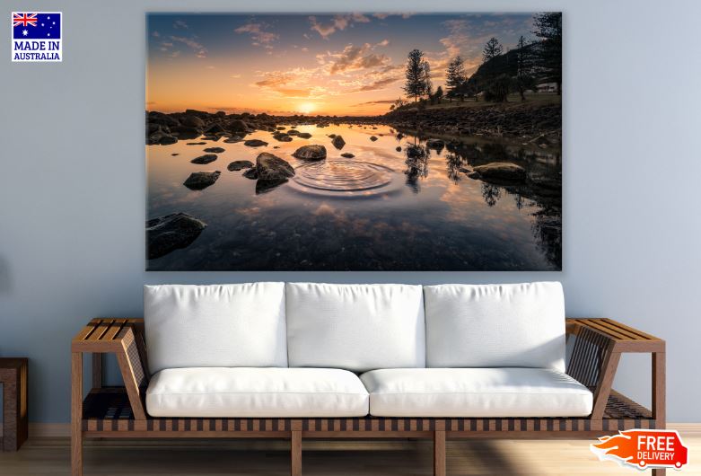 Scenic Lake at Sunset Scenery Photograph Print 100% Australian Made