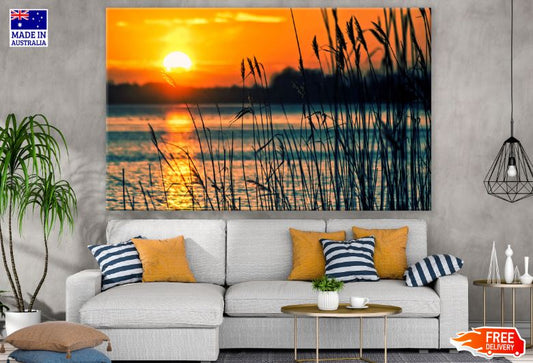Sunset Over Lake Scenery Photograph Print 100% Australian Made