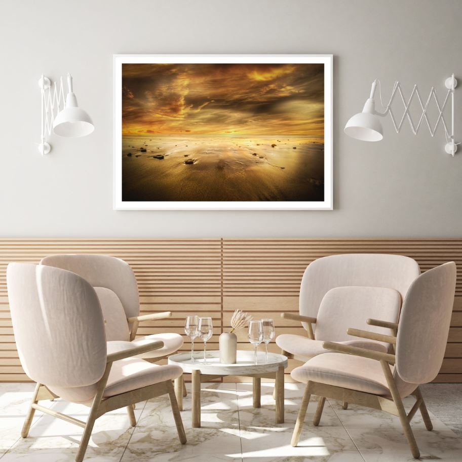 Sea Sunset Scenery Photograph Home Decor Premium Quality Poster Print Choose Your Sizes