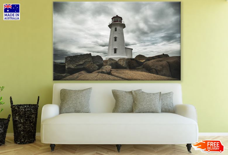 Lighthouse & Rocks Scenery Photograph Print 100% Australian Made