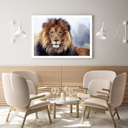 Lion Portrait Smudge Painting Home Decor Premium Quality Poster Print Choose Your Sizes