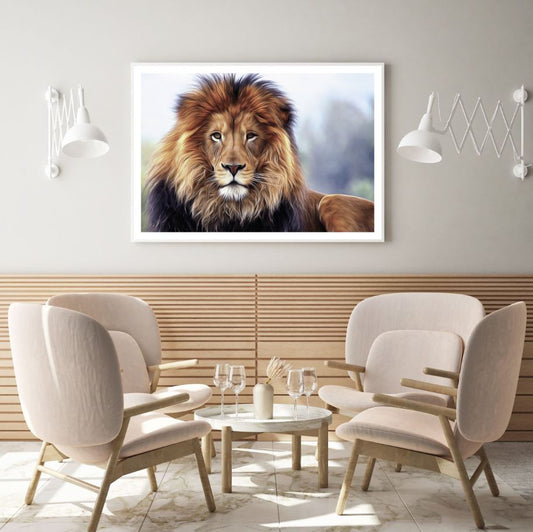 Lion Portrait Smudge Painting Home Decor Premium Quality Poster Print Choose Your Sizes