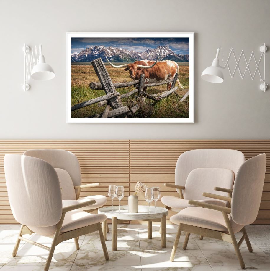 Cow in Field Photograph Home Decor Premium Quality Poster Print Choose Your Sizes