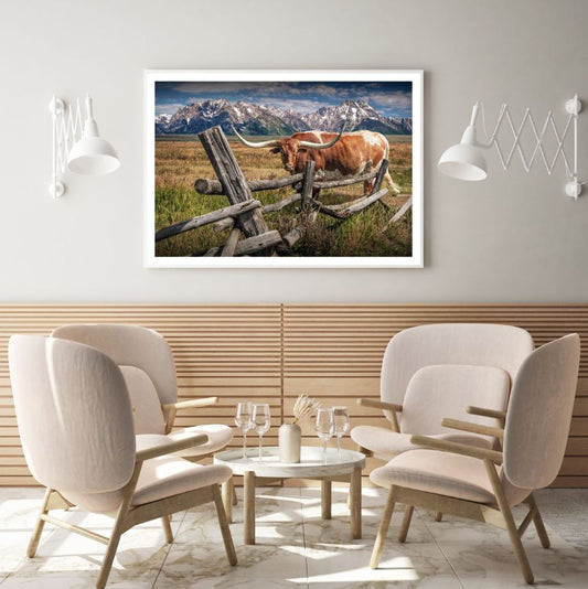 Cow in Field Photograph Home Decor Premium Quality Poster Print Choose Your Sizes