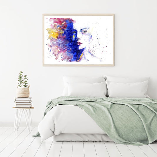 Girl Face Watercolor Painting Home Decor Premium Quality Poster Print Choose Your Sizes