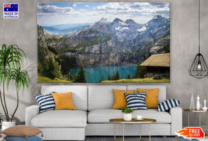 Mountain Lake with Forest Scenery Photograph Print 100% Australian Made