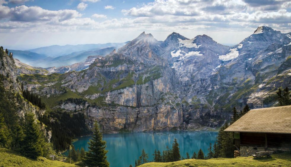 Mountain Lake with Forest Scenery Photograph Print 100% Australian Made