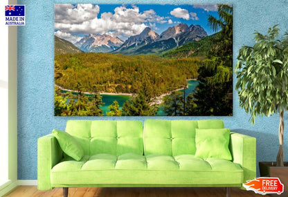Mountain River with Forest Scenery View Photograph Print 100% Australian Made