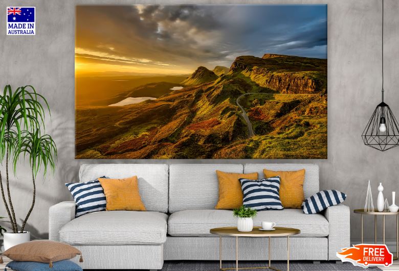 Sunset Over Mountains Scenery Photograph Print 100% Australian Made