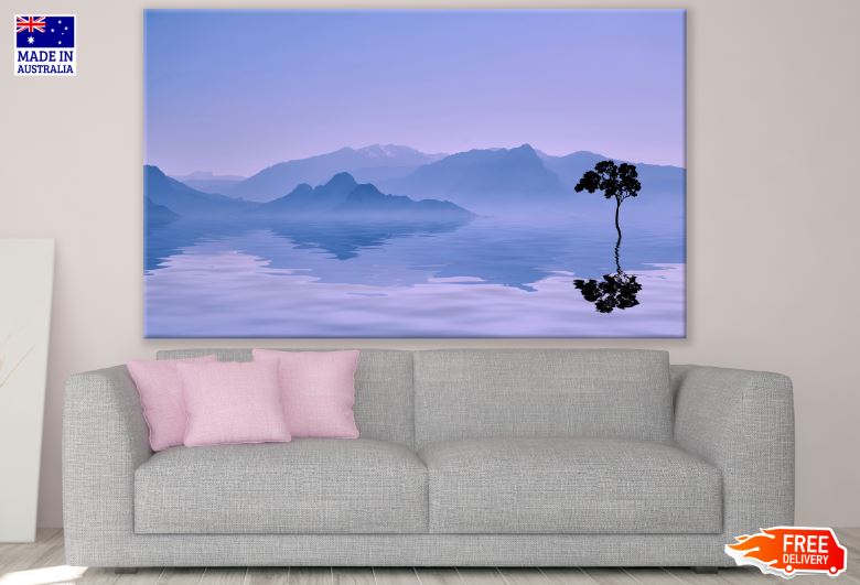 Tree in a Lake Evening View Photograph Print 100% Australian Made