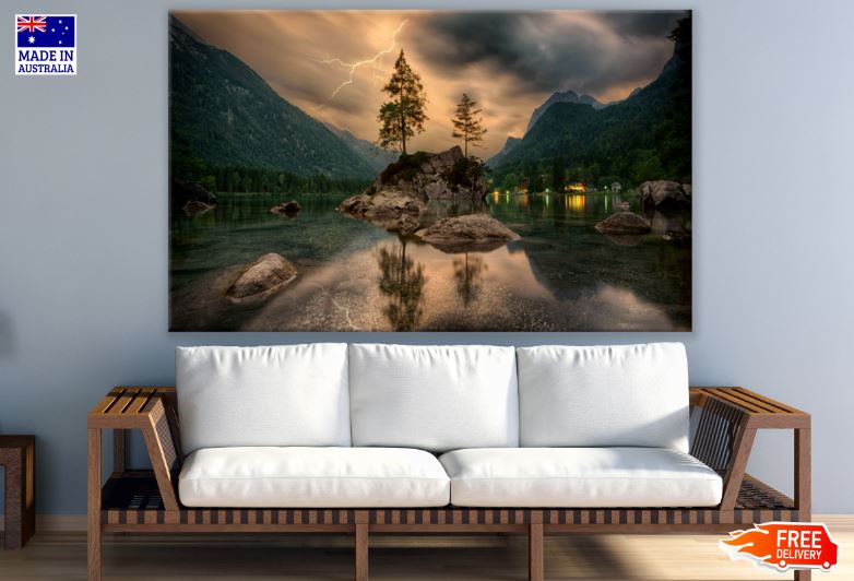 Lightning Hintersee at Ramsau Photograph Print 100% Australian Made