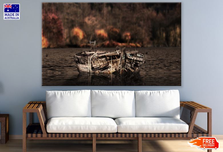 Old Boat on River Photograph Print 100% Australian Made