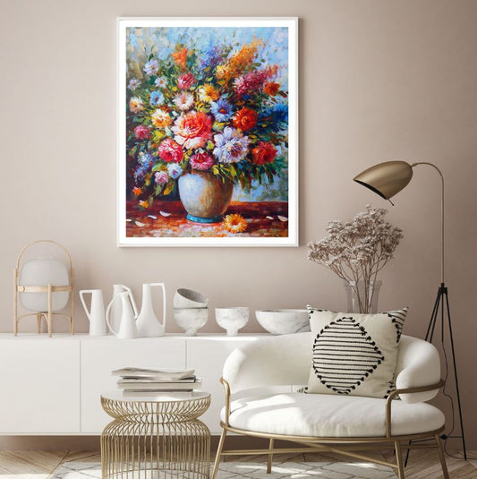 Colorful Flower Vase Oil Painting Home Decor Premium Quality Poster Print Choose Your Sizes