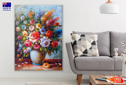 Colorful Flower Vase Oil Painting Print 100% Australian Made