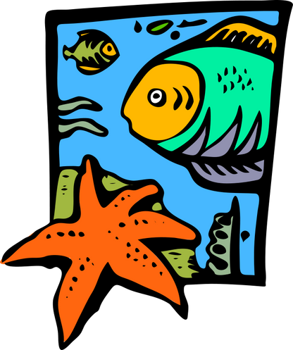 Fish Underwater Vector Art Home Decor Premium Quality Poster Print Choose Your Sizes