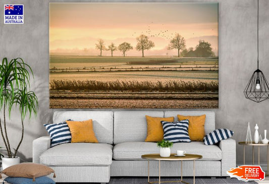 Paddy Fields at Sunset Photograph Print 100% Australian Made