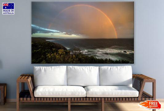 Rainbow Over Sea at Sunset View Photograph Print 100% Australian Made
