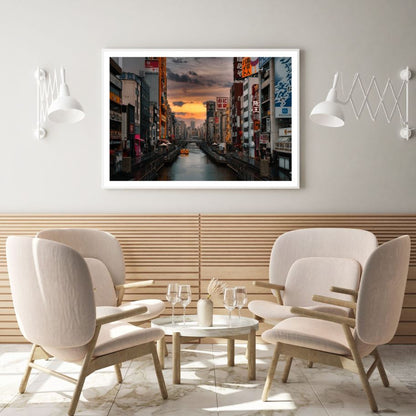 City Canal Sunset Photograph Home Decor Premium Quality Poster Print Choose Your Sizes