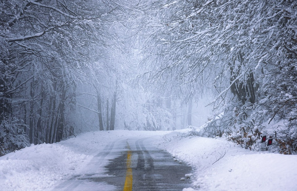 Snow Covered Road Photograph Print 100% Australian Made